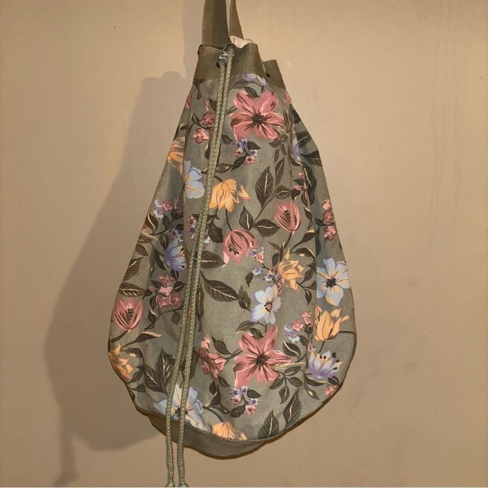 Y2k Gap Floral Drawstring Bag Cottagecore 100% Cotton Sling Bag